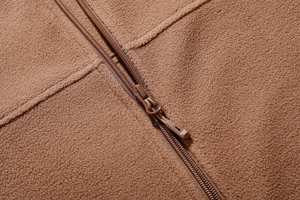 Men's Fleece Full Zip Brown Jacket
