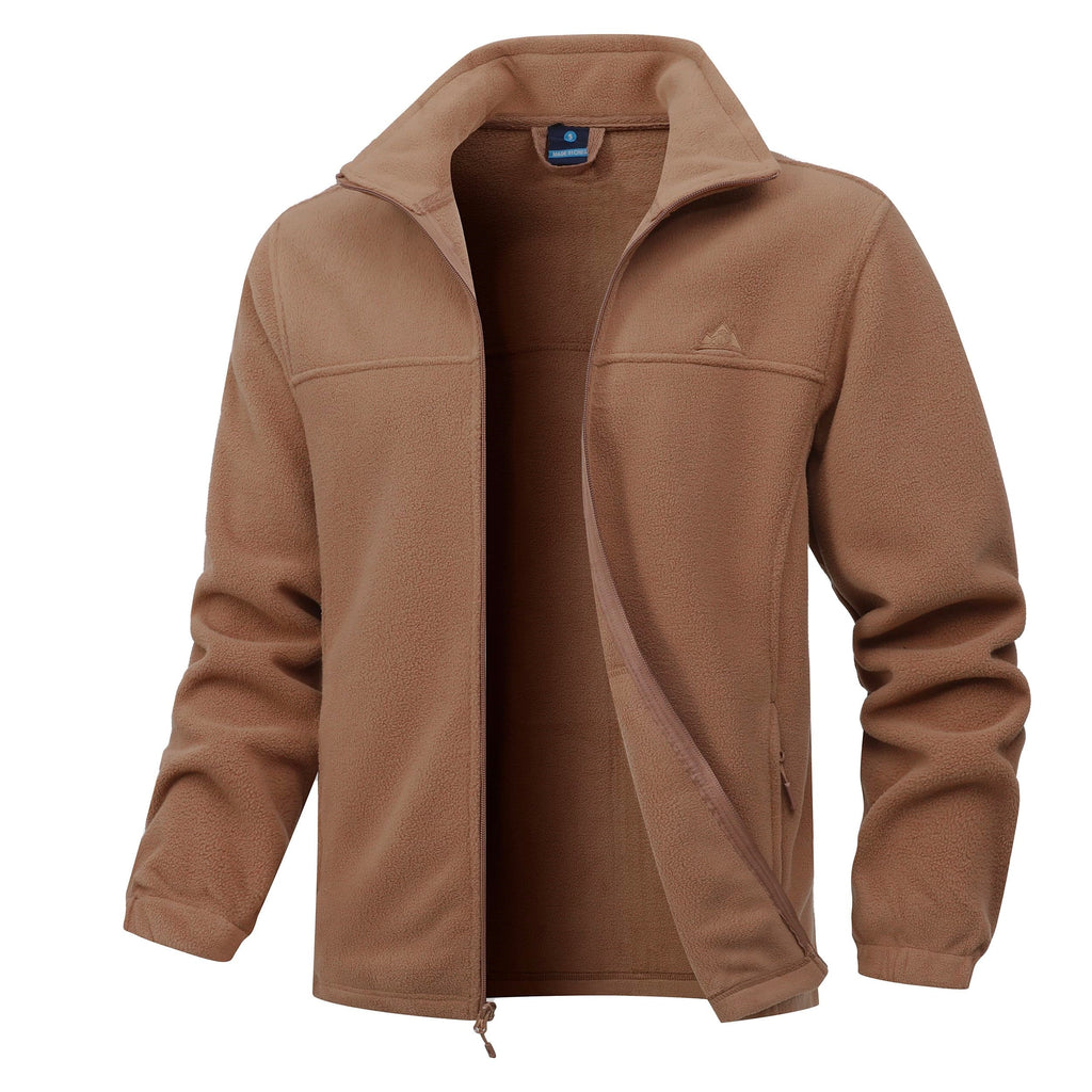 Men's Fleece Full Zip Brown Jacket