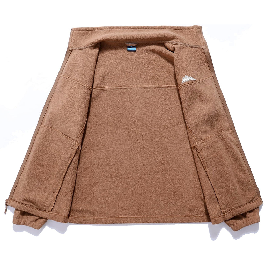 Men's Fleece Full Zip Brown Jacket
