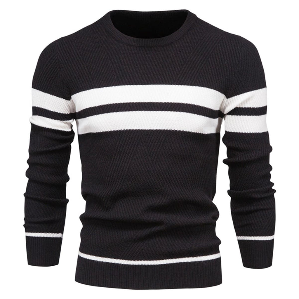 Men's Crew Neck Pullover Striped Sweater