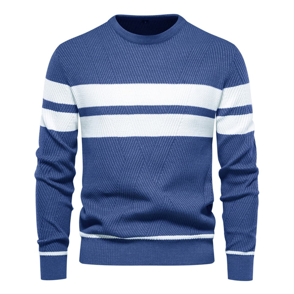 Men's Crew Neck Pullover Striped Sweater