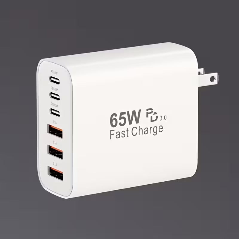 65w type c fast charging power adapter pd usb multi